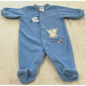 JUST ONE YEAR BOYS FLEECE ONE PIECE SLEEPER OUTFIT SIZE 3 MONTHS